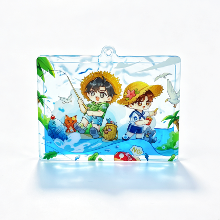 Custom Thicken Pre-filled Liquid Acrylic Keychain