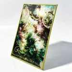Custom Double Glitter Acrylic Art Card with Gold Foil