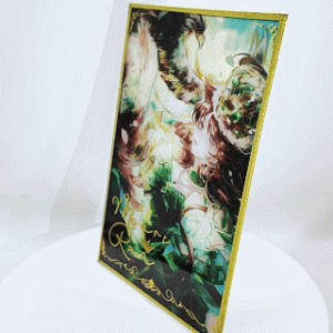 Custom Double Glitter Acrylic Art Card with Gold Foil