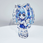 Custom Thick Rainbow Holographic Acrylic Character Standee (No Base)